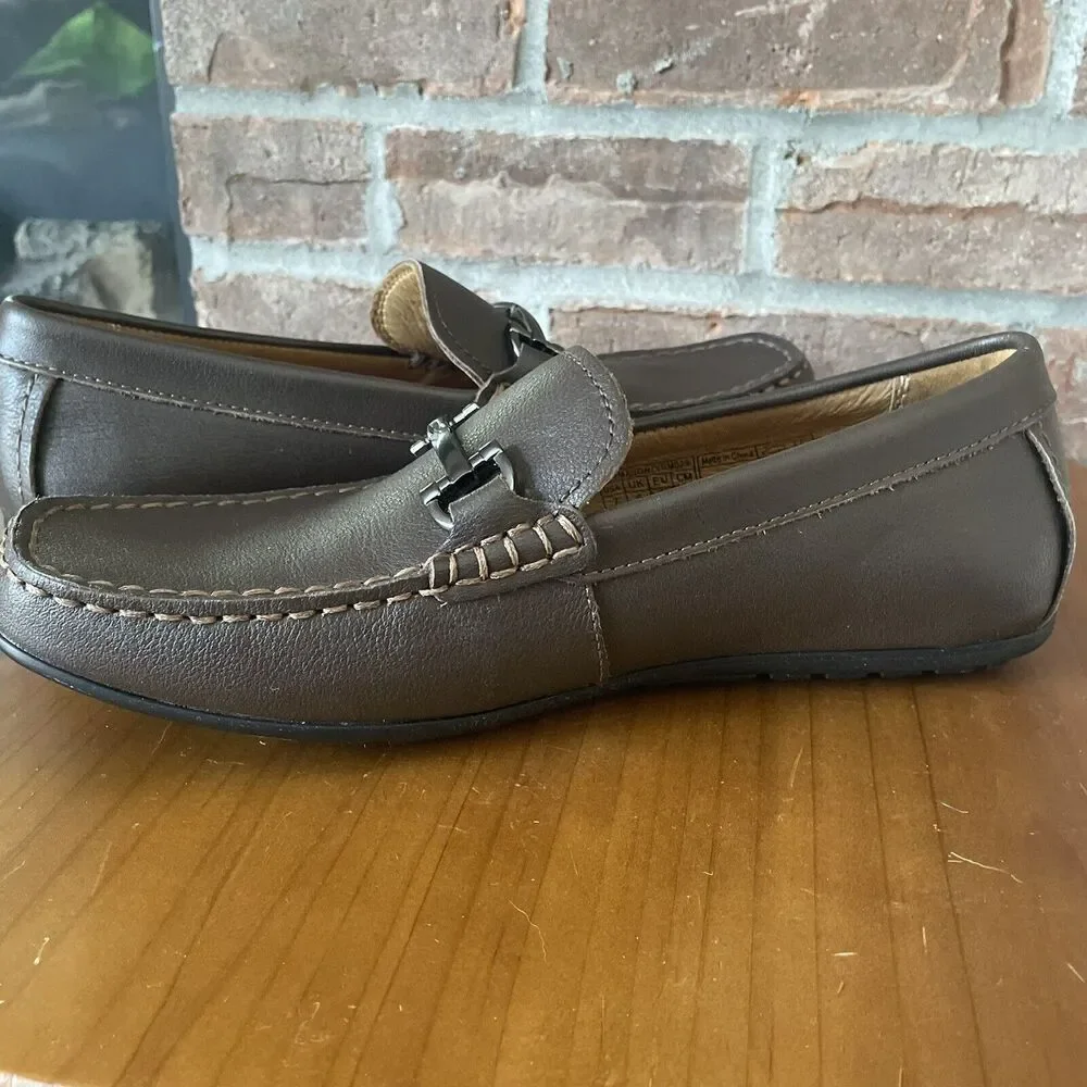 Vionic Loafer Moccasin Shoes Men's Size 7 Brown Mason Silver Buckle Comfort